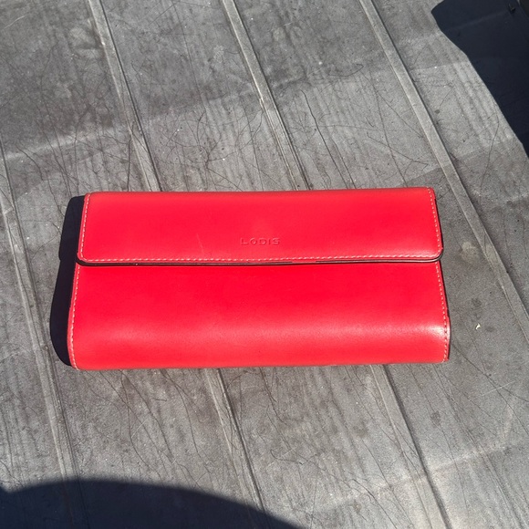 Lodis Vibrant Candy Red Women's Wallet Clutch checkbook - Picture 1 of 8